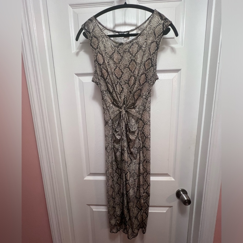 Vintage Wearever 90s Y2K Mesh Snake Print Dress with cutout